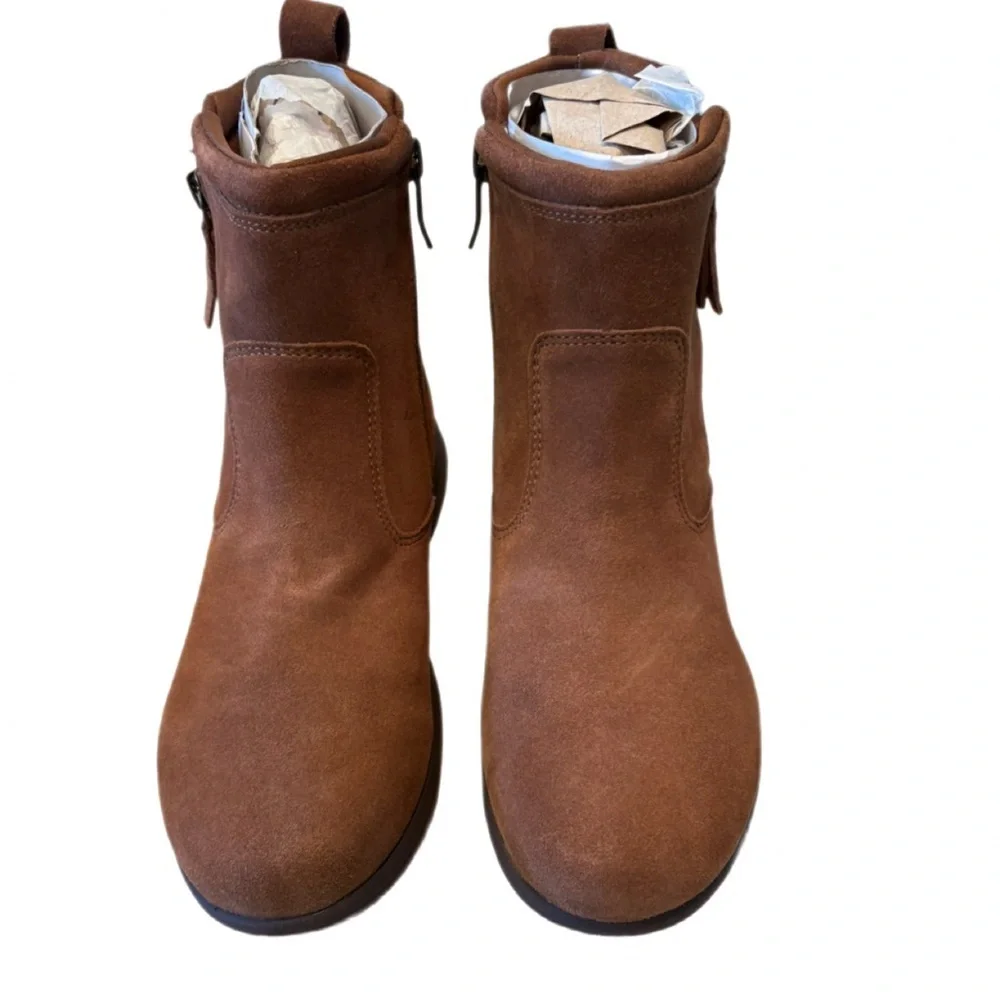 Easy Spirit Jonni Suede Leather Ankle Boots Side Zip NWT Size 8M